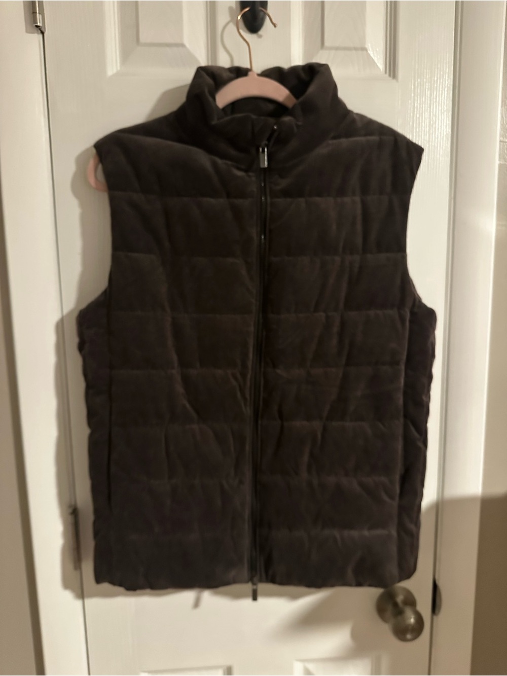 Massimo Dutti Brown Ribbed Puffer Vest